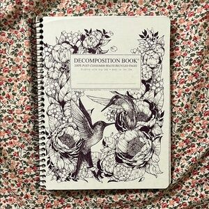 Decomposition Book with Floral and Bird Design